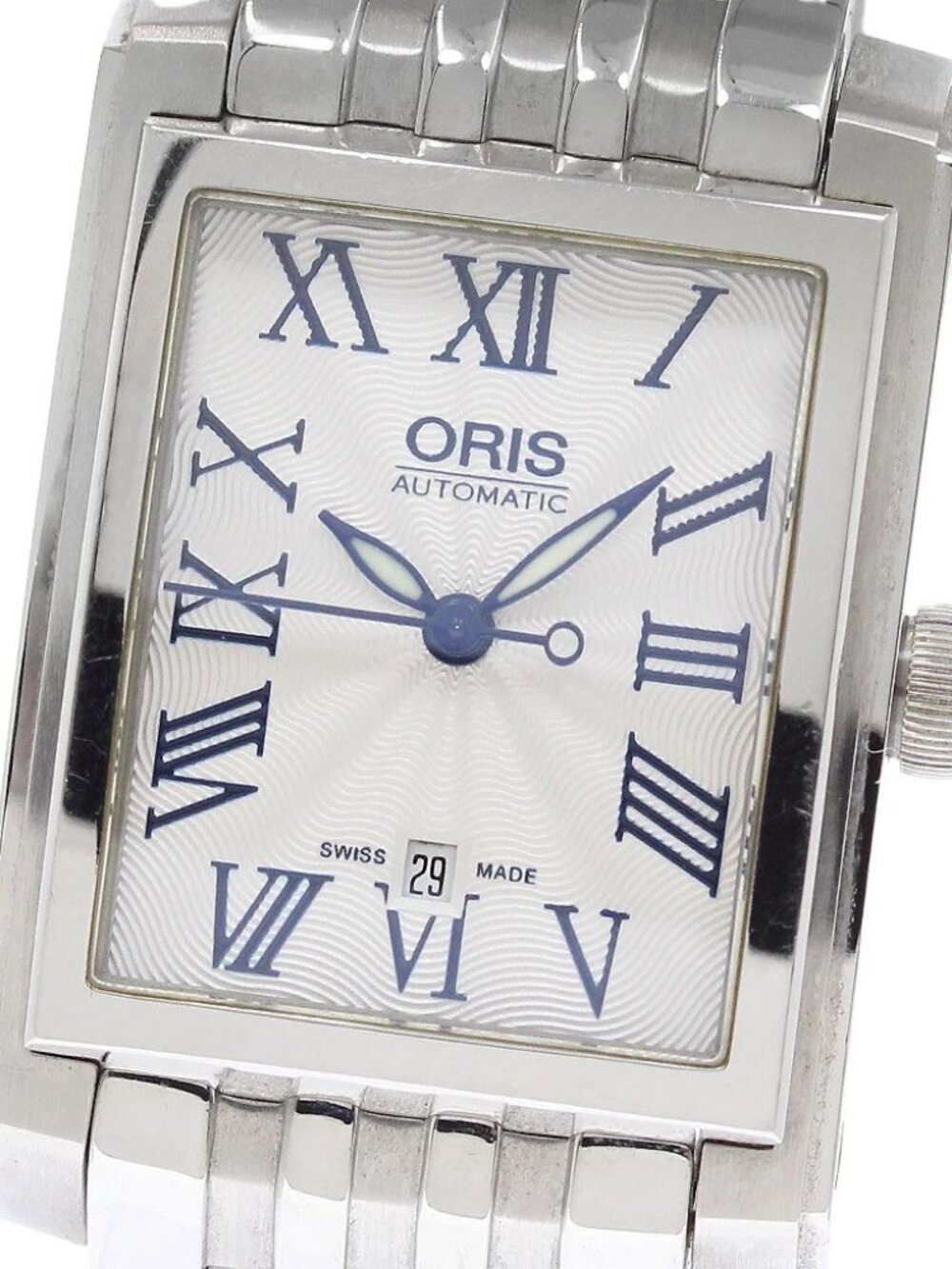 ORIS Rectangle 7656 Date Silver Dial Automatic Ladies Watch